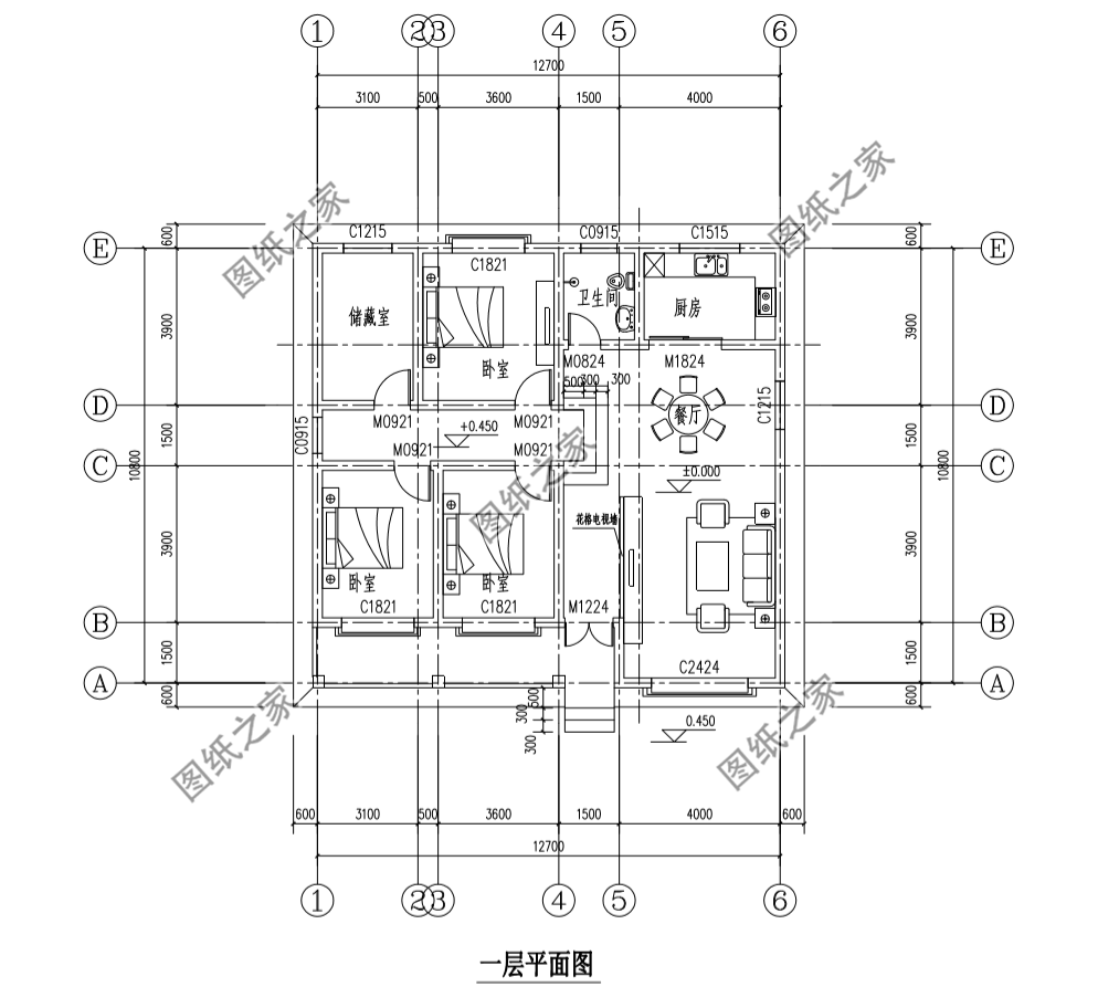 一層平房設計圖農村自建房戶型圖，外觀很有排面，家人很喜歡