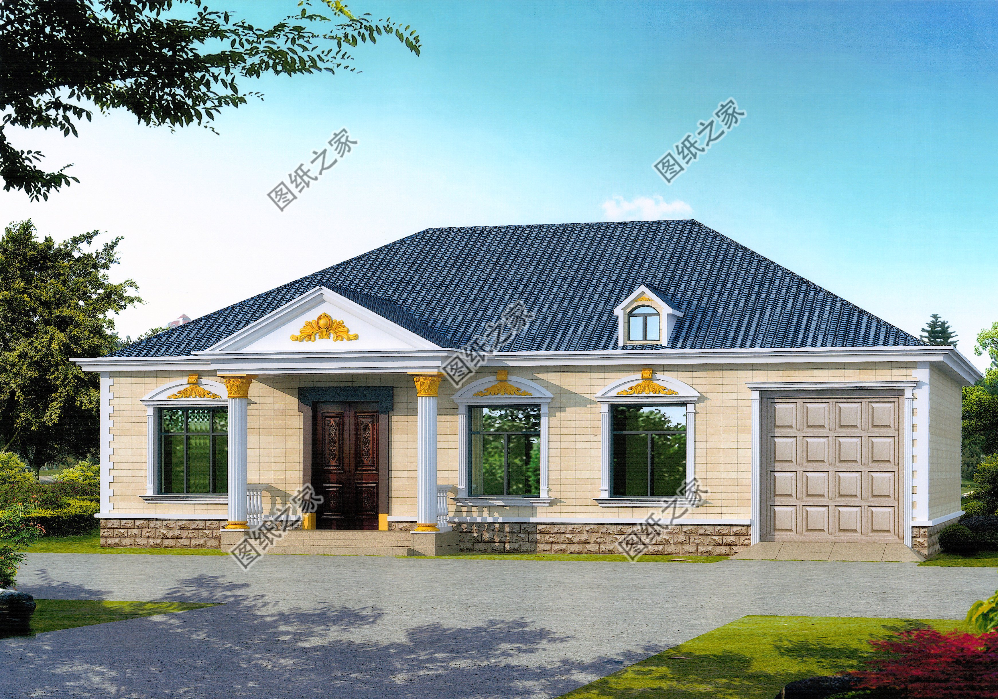 一層平房設計圖農村自建房戶型圖，外觀很有排面，家人很喜歡