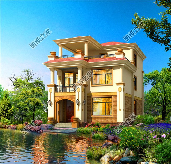 農村20萬元三層小樓圖，造價低，比村里其它房子亮眼多了