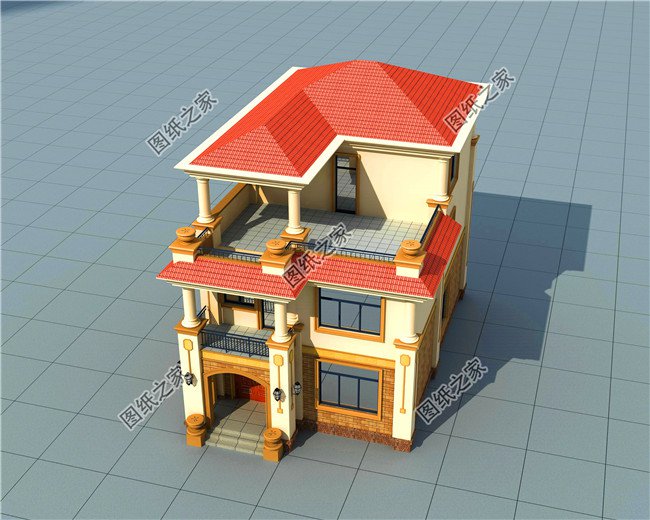 農村20萬元三層小樓圖，造價低，比村里其它房子亮眼多了