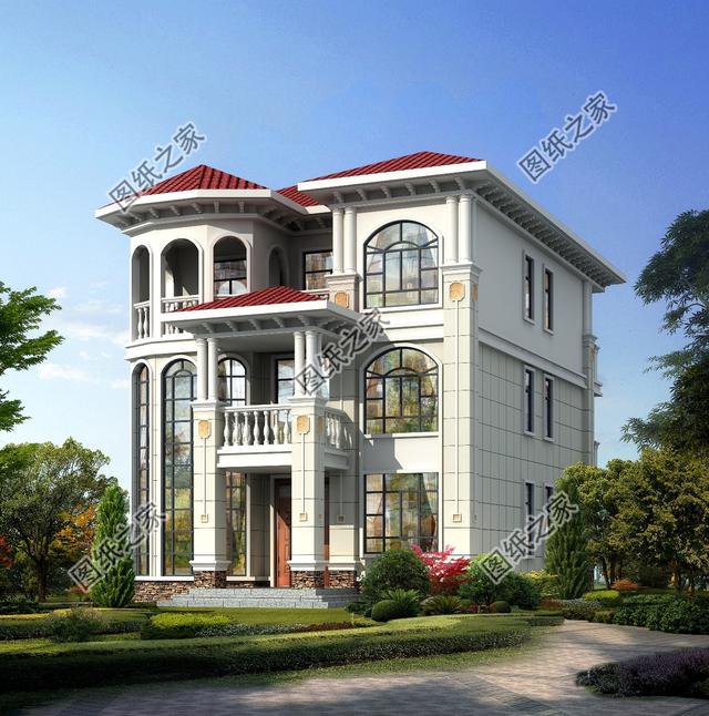 農(nóng)村建房子三層樓圖片，戶型簡單又美觀，適合全家人居住