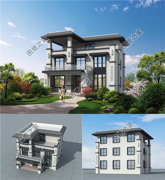 新款現代三層平頂別墅設計圖，符合生活需要，建房前一定要看看