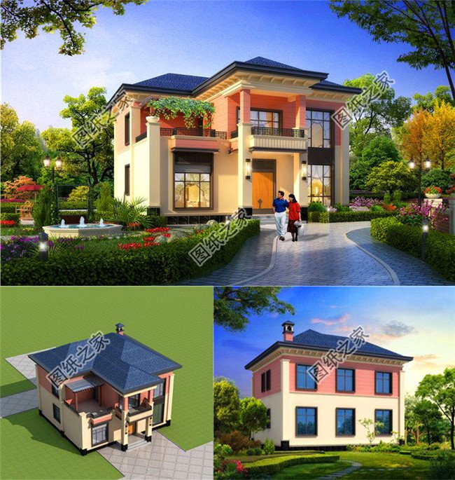 新款二層小別墅設計圖，歐式風格，為啥第三款那么受歡迎