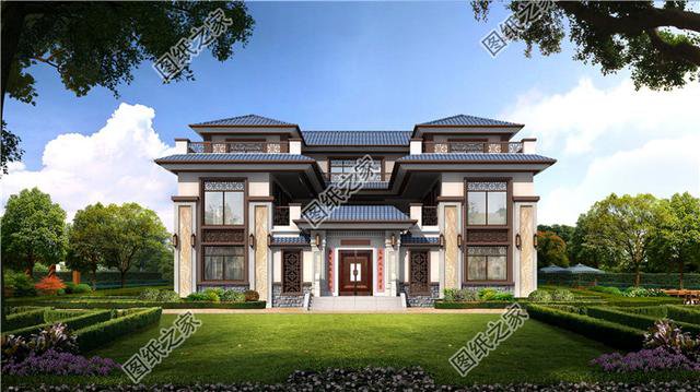 新中式三層四合院，外觀華麗大氣，四世同堂都可以住