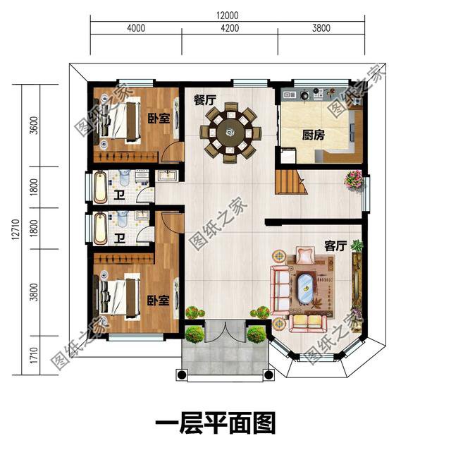 農村簡單大氣二層樓房圖片，設計師最新設計，簡約又不失大氣