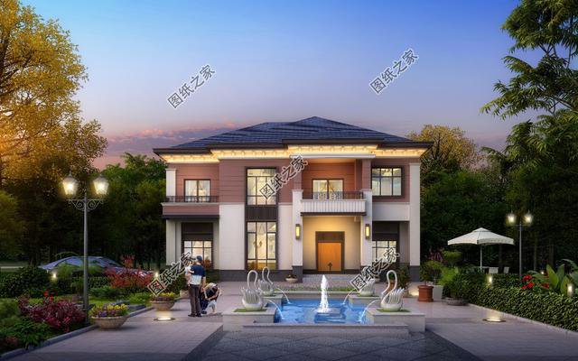 農村簡單大氣二層樓房圖片，設計師最新設計，簡約又不失大氣