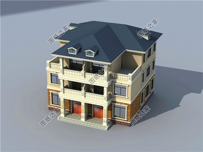 兄弟雙拼四間三層別墅設計圖，這樣建感情更親近，4套戶型外觀全都是精品