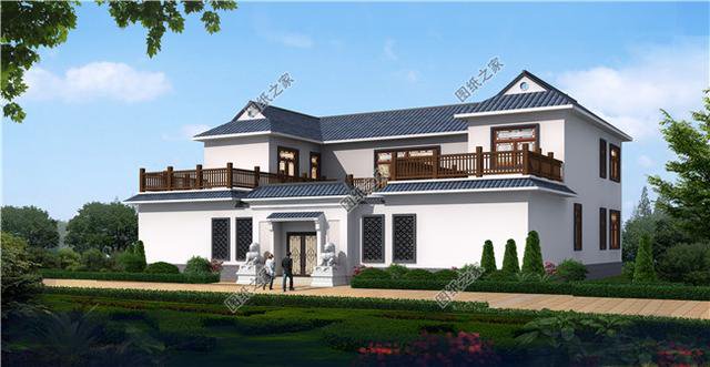 農(nóng)村帶露臺(tái)二層別墅圖，外觀簡(jiǎn)潔漂亮，住著更舒適