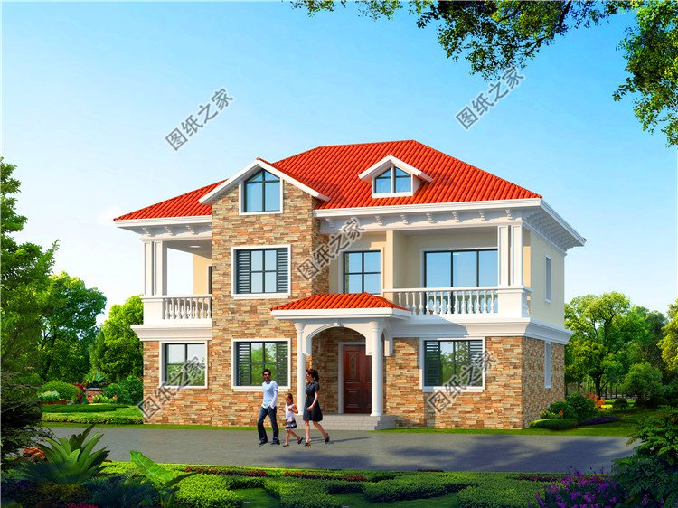 四間兩層經(jīng)典別墅設(shè)計圖，不到40萬的造價，實用省錢又劃算