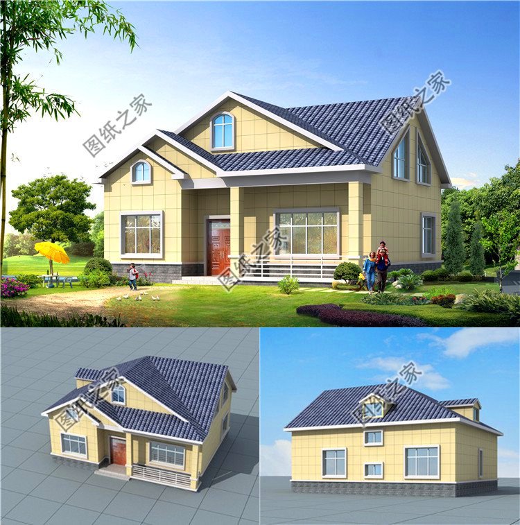 農(nóng)村一層半最美房屋效果圖，簡直美的不能再美了，第一套是首選