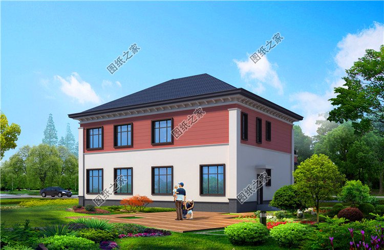 二層豪華別墅，農村200平米自建房圖，宅基地大的不這樣建就可惜了