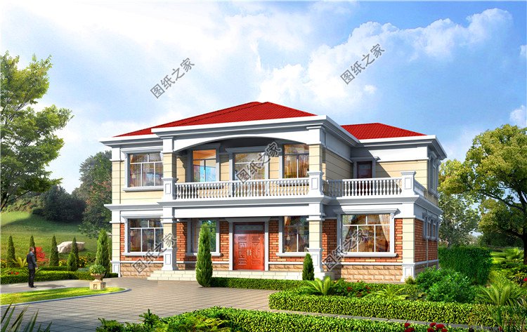 二層豪華別墅，農村200平米自建房圖，宅基地大的不這樣建就可惜了