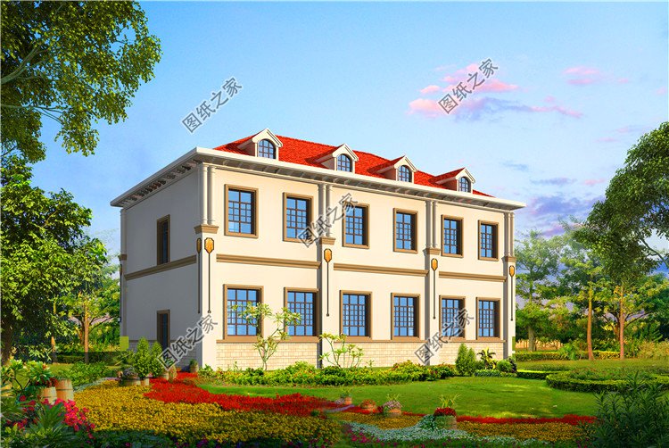 二層豪華別墅，農村200平米自建房圖，宅基地大的不這樣建就可惜了