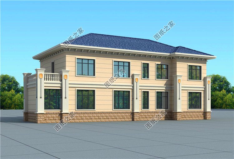 二層豪華別墅，農村200平米自建房圖，宅基地大的不這樣建就可惜了