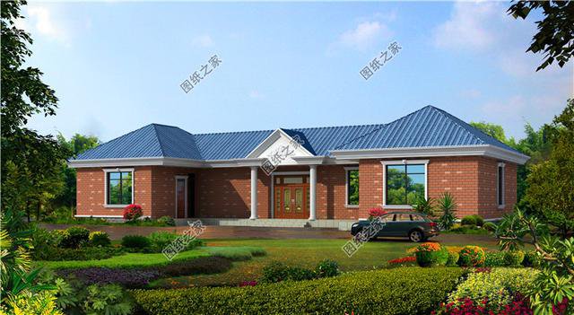 四套最接地氣的農(nóng)村一層三合院效果圖，第二套最好看，含圖紙