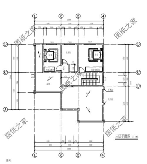 南方三層平頂樓房圖，現代流行款式，一座房子住三代