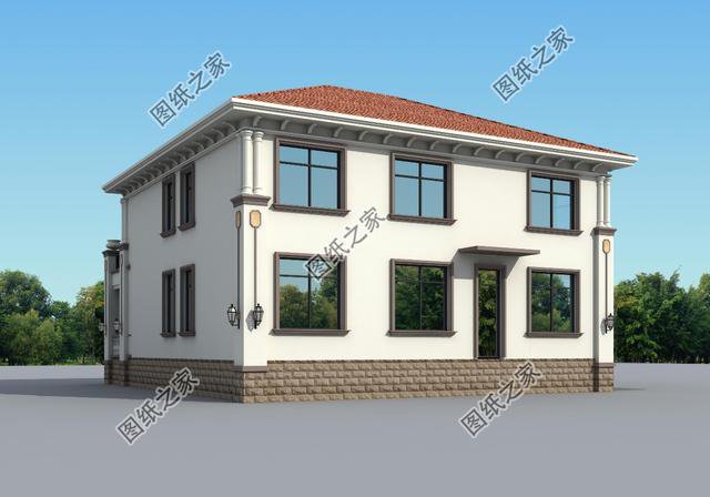 帶地下室二層自建房效果圖，方便儲物，給需要的朋友看看吧