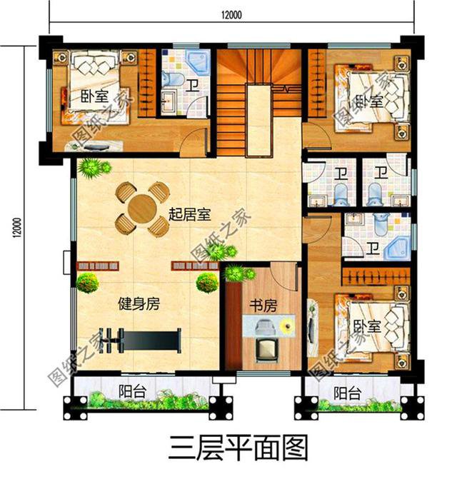 看到這三款三間三層半別墅式樣圖，家里人見了都心動，而我是激動！