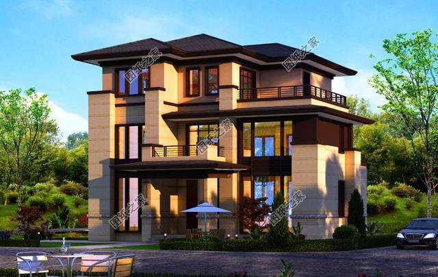 看這三款農村新中式三層樓房圖片，極具中國風，農村土豪的專屬別墅