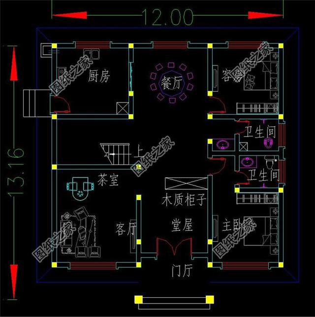 帶堂屋農村二層別墅設計圖，實用型設計，更加符合農村生活需求