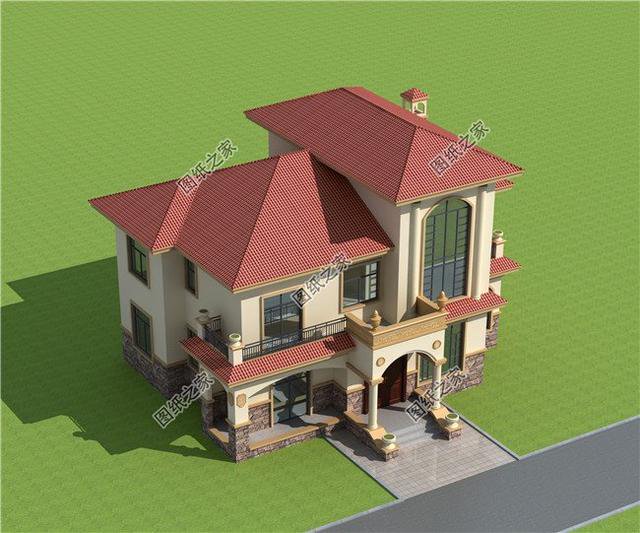 復式二層洋房設計圖，洋氣實用，孩子都樂意回來住了