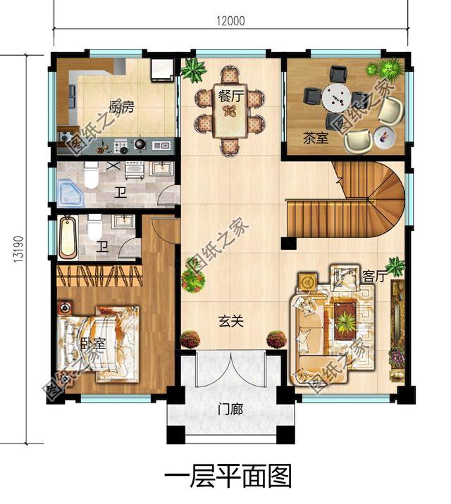 農村自建四層漂亮樓房圖，外觀氣派，選一套回家建造吧！