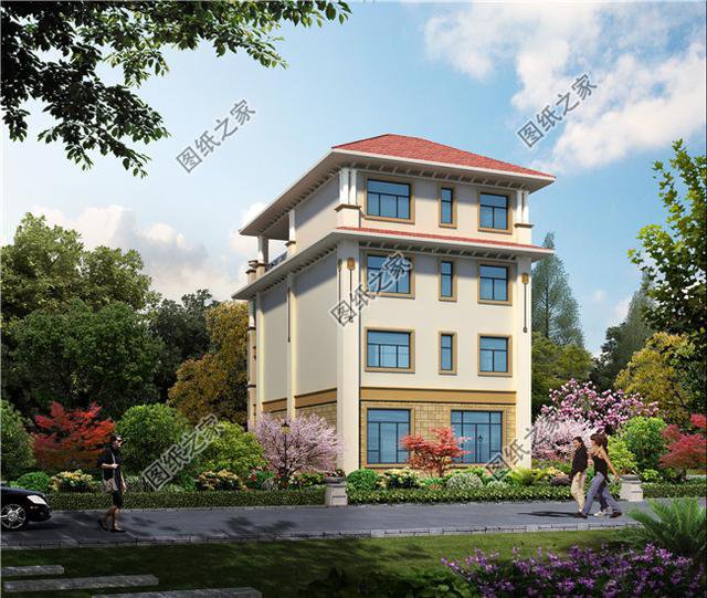 農村自建四層漂亮樓房圖，外觀氣派，選一套回家建造吧！