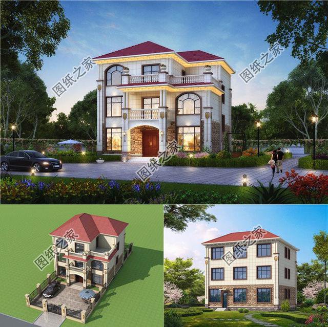 3套農村三層樓房設計圖，讓你蓋房無憂，效果圖+戶型圖