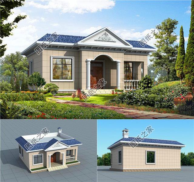 農村一層90平方米住房圖，這樣的建造成本低，有宅基地就能蓋