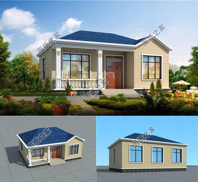 農村一層90平方米住房圖，這樣的建造成本低，有宅基地就能蓋