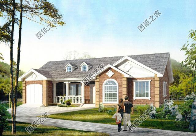 平房帶車庫效果圖，一層自建房也能這樣洋氣