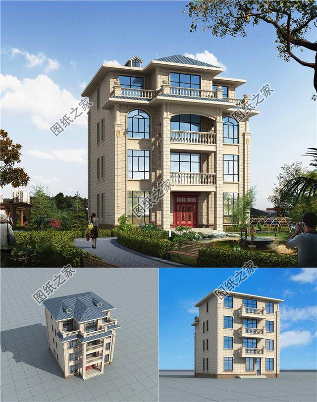 農村四層自建房效果圖，蓋起來毫不遜色，高端大氣上檔次