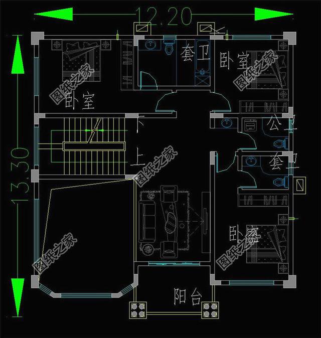 農村三層帶地下室戶型圖，有全套圖紙，簡直秒殺村長家