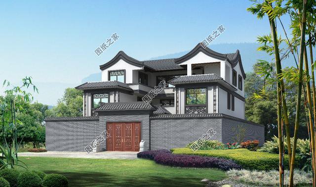 農村別墅四合院復式戶型，也就只有四合院，才是農村該建的房子