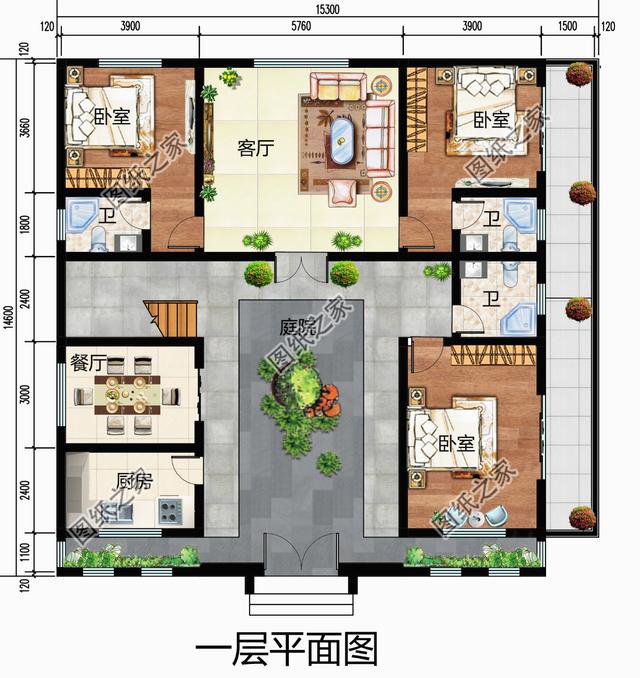 農村別墅四合院復式戶型，也就只有四合院，才是農村該建的房子