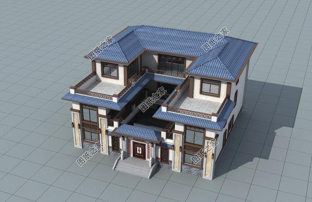 農村別墅四合院復式戶型，也就只有四合院，才是農村該建的房子