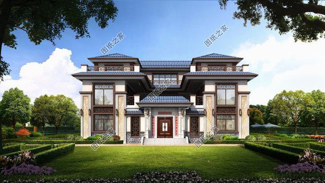 農村別墅四合院復式戶型，也就只有四合院，才是農村該建的房子