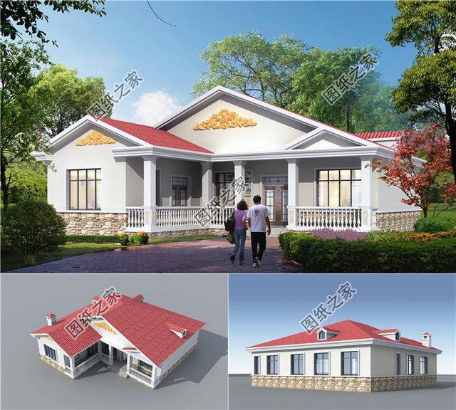 3款歐式風格鄉村別墅效果圖，適合農村建房的你，有全套圖紙