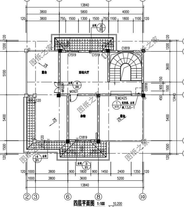 三款4層帶旋轉樓梯別墅設計圖，設計大氣又驚艷，這樣的別墅你值得擁有！