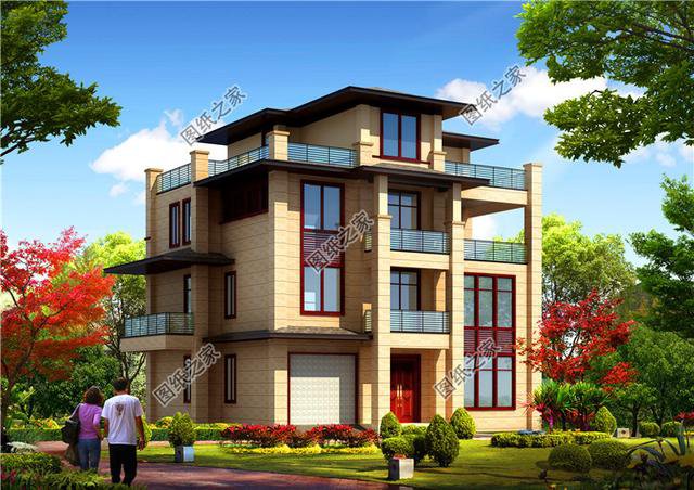 三款4層帶旋轉樓梯別墅設計圖，設計大氣又驚艷，這樣的別墅你值得擁有！