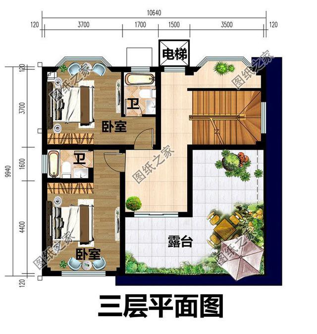 三層現(xiàn)代帶陽臺別墅圖，完美的農(nóng)村別墅，理想中的居住場所