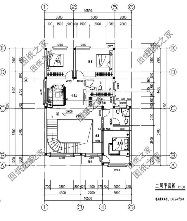 二層120平復式樓房圖，氣派經典設計，內部空間感爆棚