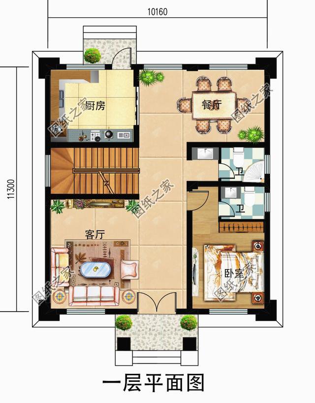 120平方房子設計圖，看似簡單的空間，能活出舒適的模樣