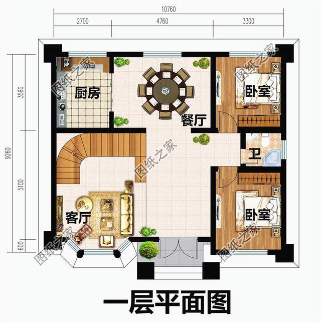 農村三開間樓房戶型圖，三代人居住沒問題，處處有他的魅力所在