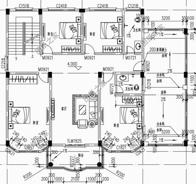 農(nóng)村四開間樓房戶型圖，獨(dú)特的空間配置合理更舒適