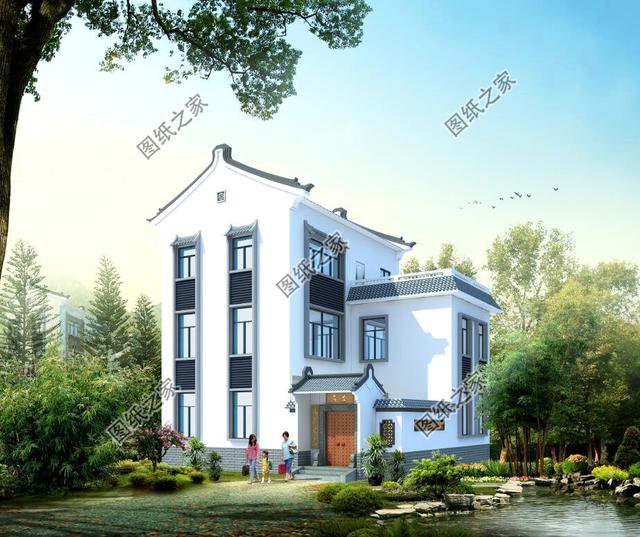 徽派建筑三層別墅設計圖，讓農村房屋變的不在普通