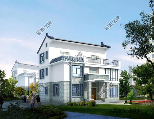 徽派建筑三層別墅設計圖，讓農村房屋變的不在普通