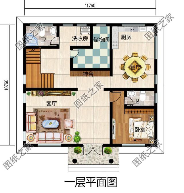 現(xiàn)代帶洗衣房三層自建房圖，對房間功能進行合理劃分，你喜不喜歡？