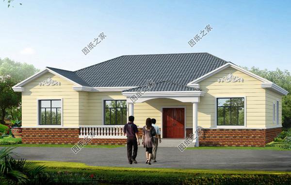 四套農村自建一層平房設計圖，戶型周正，讓人建了還想建