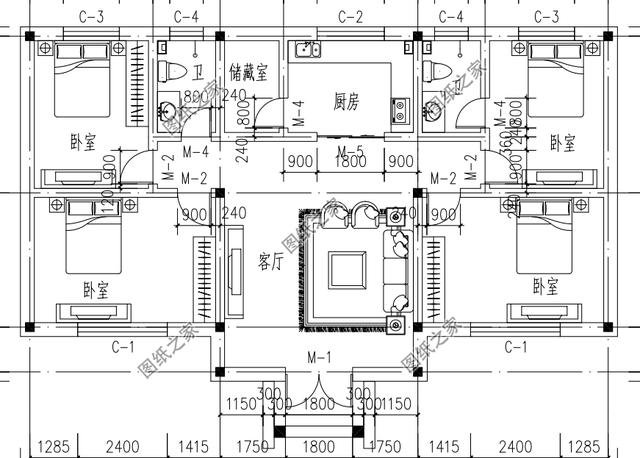 四套農村自建一層平房設計圖，戶型周正，讓人建了還想建